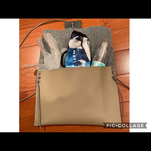 Leather & Flannel Mask & Glove Pouch - Picture 3 of 8